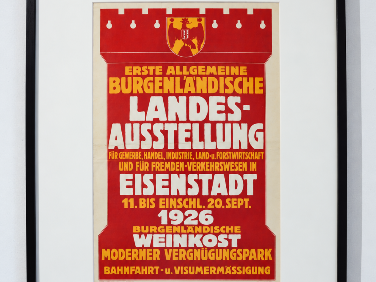 Gerahmtes Burgenland Ausstellungsplakat von 1926