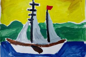 Schiff an der Ostsee