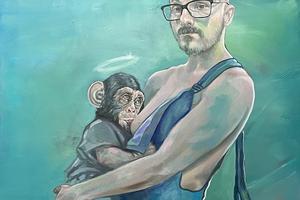 Selbstportrait mit Äffchen
