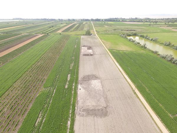 Drohnenaufnahme der Fundstelle auf der Flur Winkeläcker