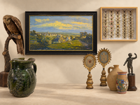 Ausstellungsstücke in der Ausstellung im Leinner-Haus, Collage