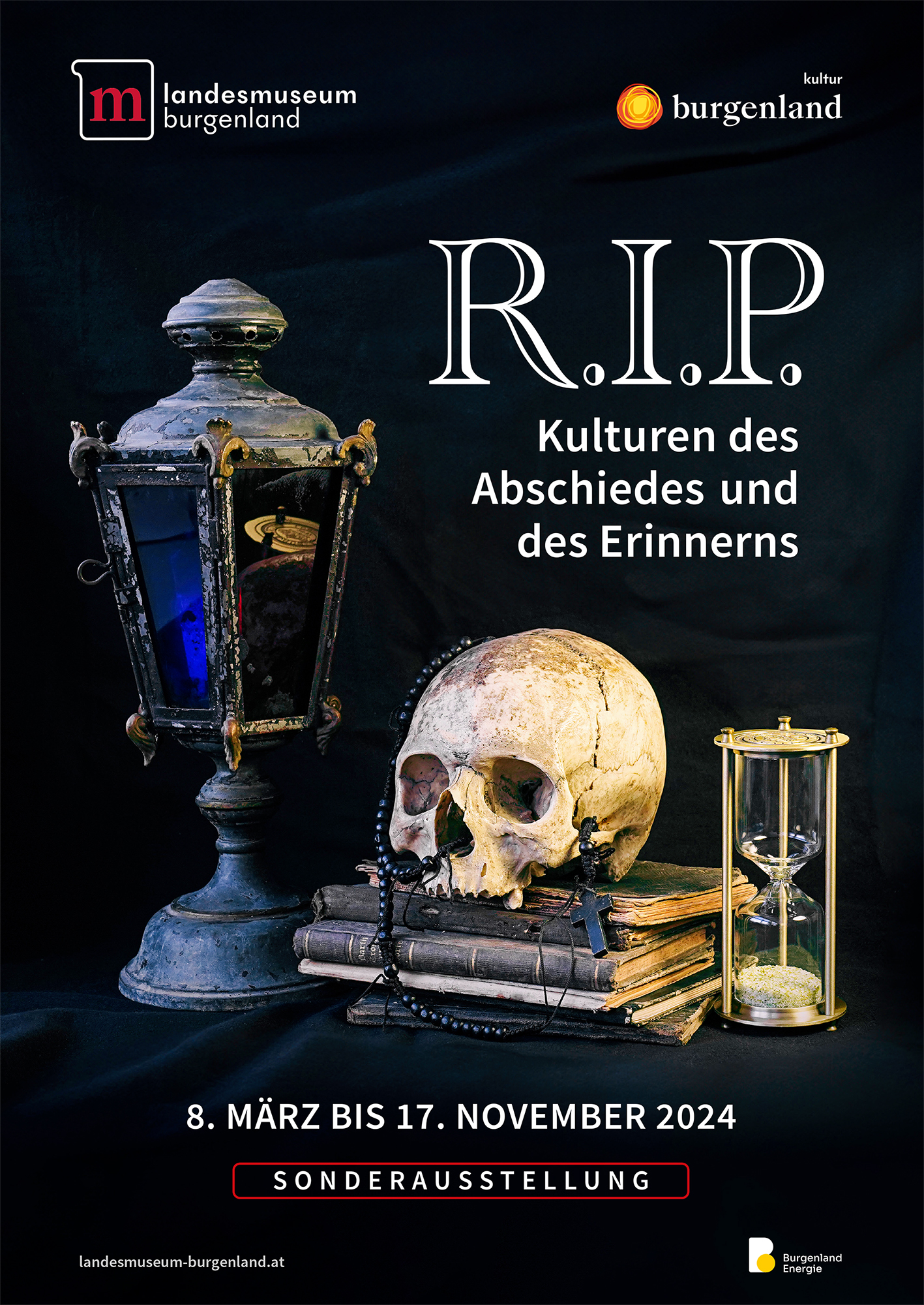 Plakat der Sonderausstellung R.I.P. Kulturen des Abschiedes und des Erinnerns